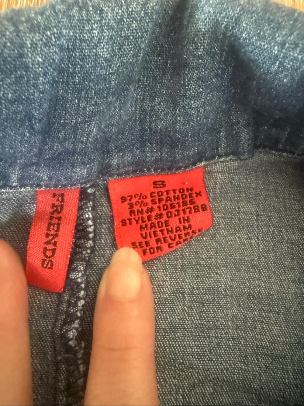 Vintage Friends denim button up - Picture 4 of 5